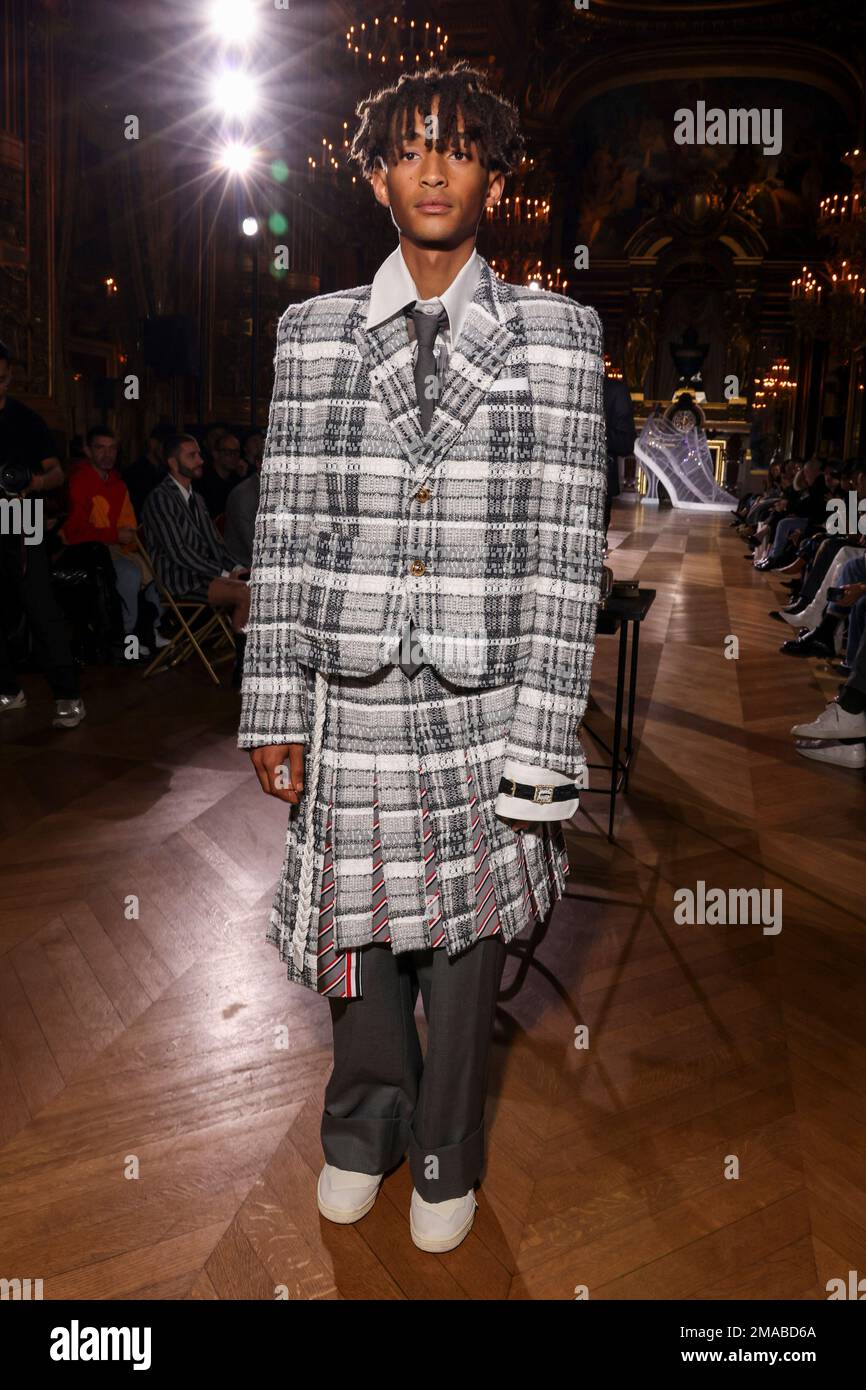 Jaden Smith attends the Thom Browne ready-to-wear Spring/Summer 2023  fashion collection presented Monday, Oct. 3, 2022 in Paris. (Photo by  Vianney Le Caer/Invision/AP Stock Photo - Alamy