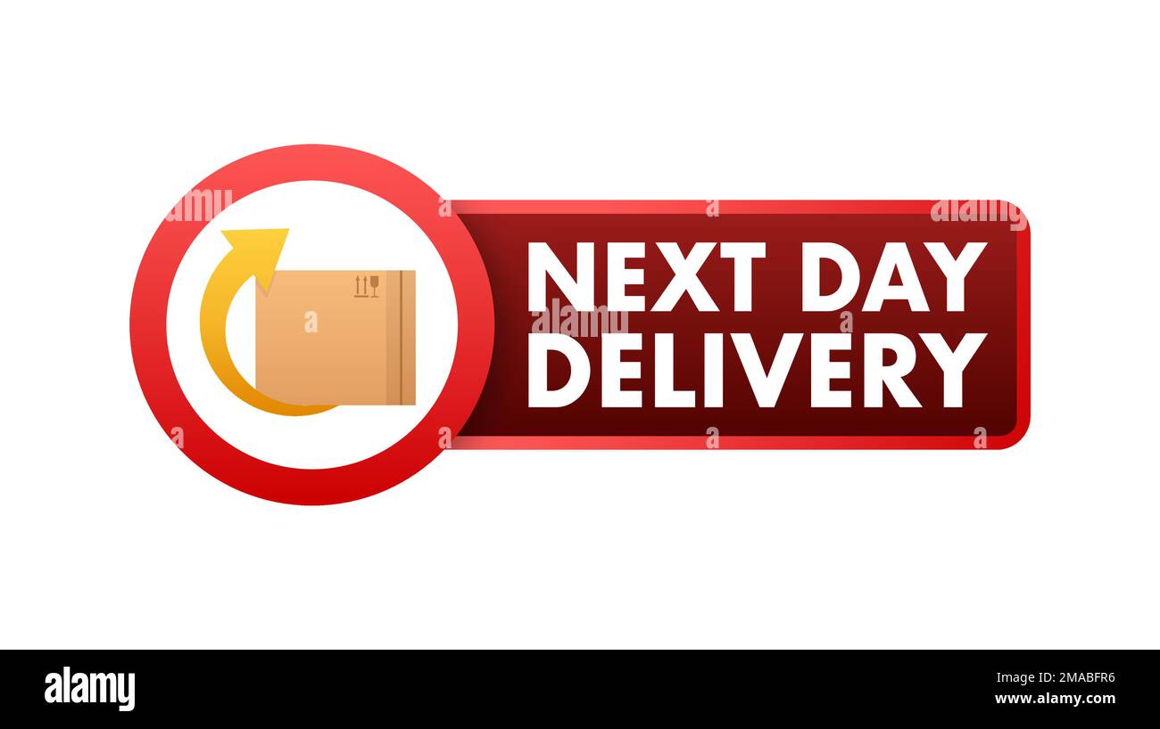 Next day delivery sign, label. Vector stock illustration Stock Vector ...