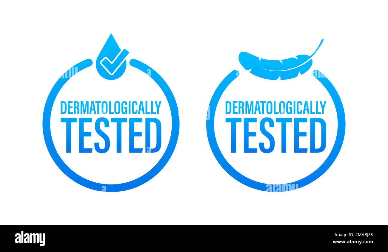 Dermatologically tested sign, label. Safe personal hygiene product ...