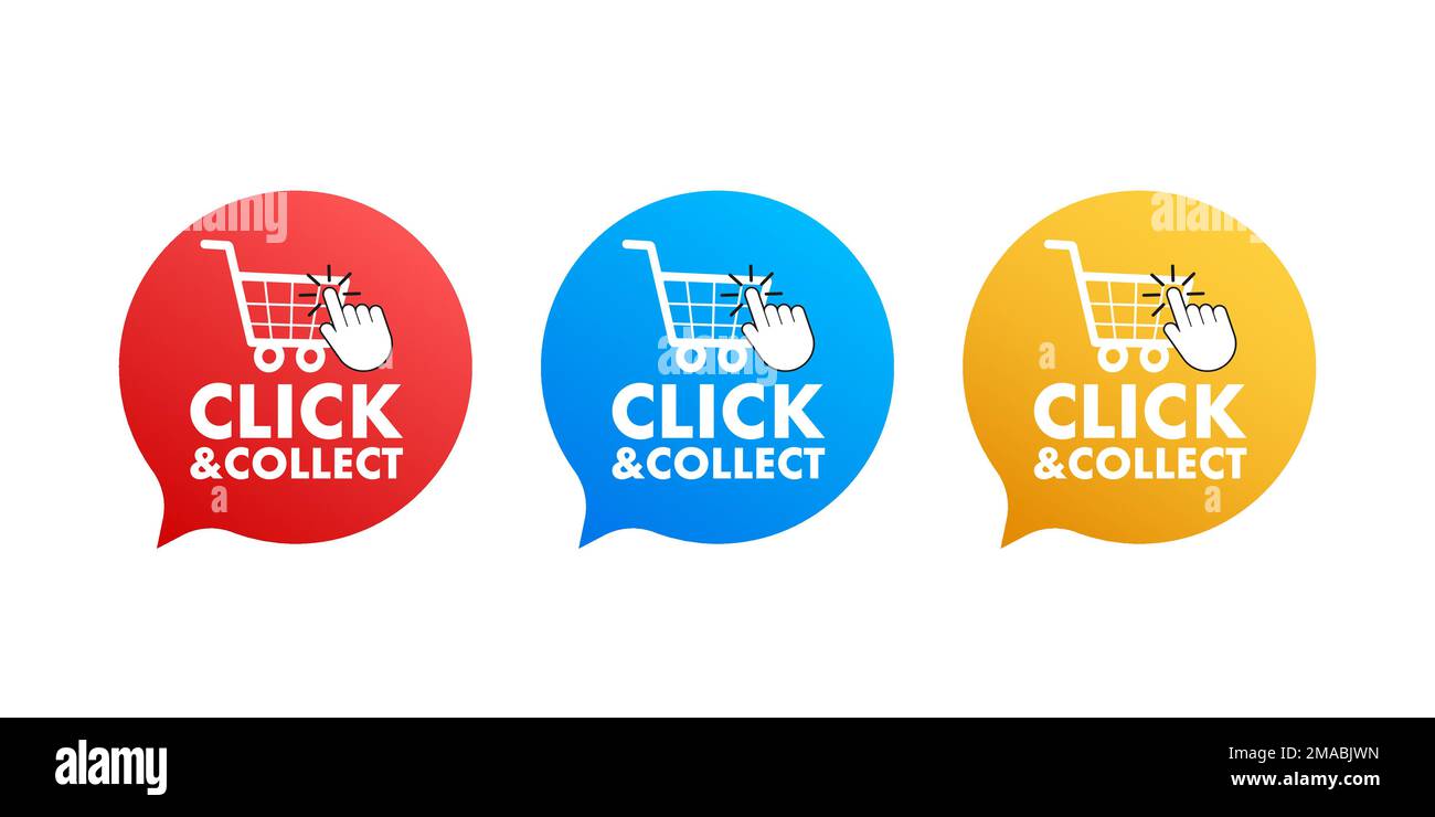 lick and collect banner. Flat style. Website vector icon. Vector stock illustration. Stock Vector