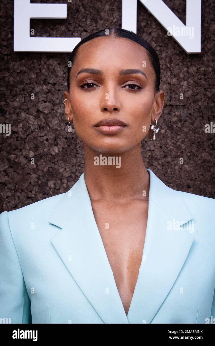Jasmine Tookes poses for photographers upon arrival for the Givenchy