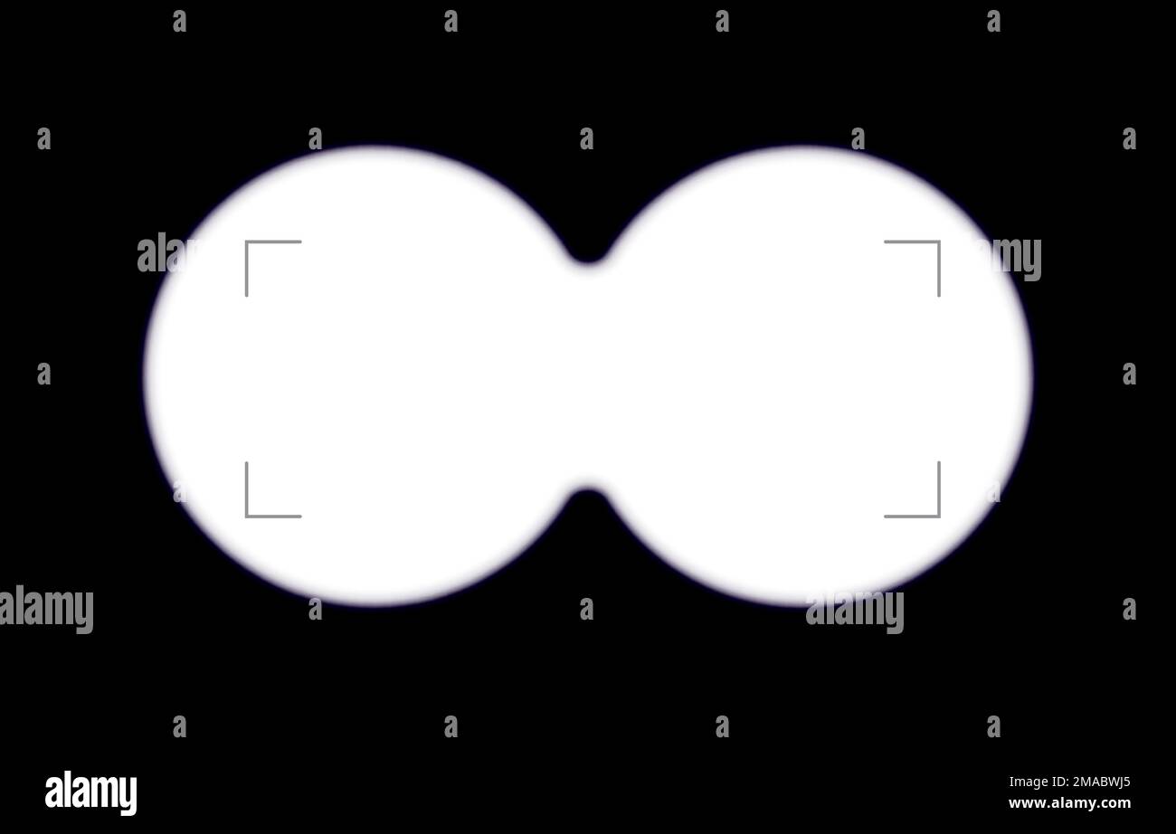 Binoculars spy view. Telescope aim sight, periscope lens view. Vector