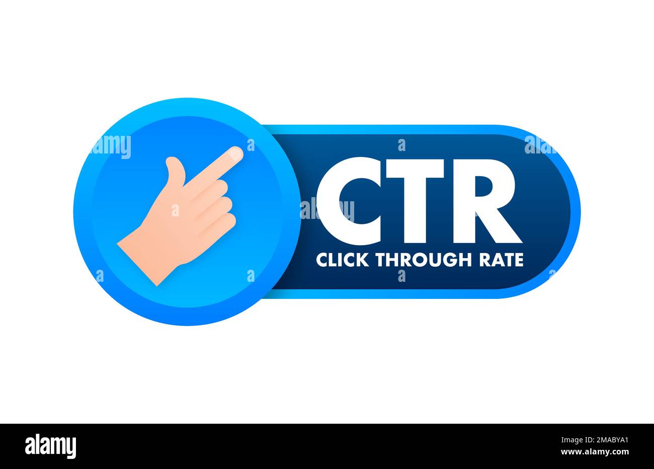 CTR - Click through rate sign, label. Hand Click. Vector stock ...