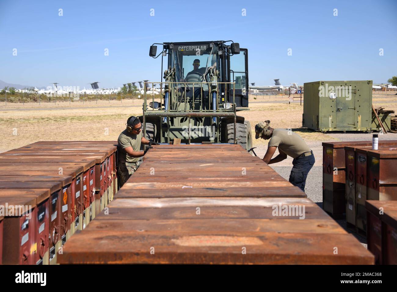 U.S. Air Force Airmen from the 355th Munitions Squadron are preparing ...