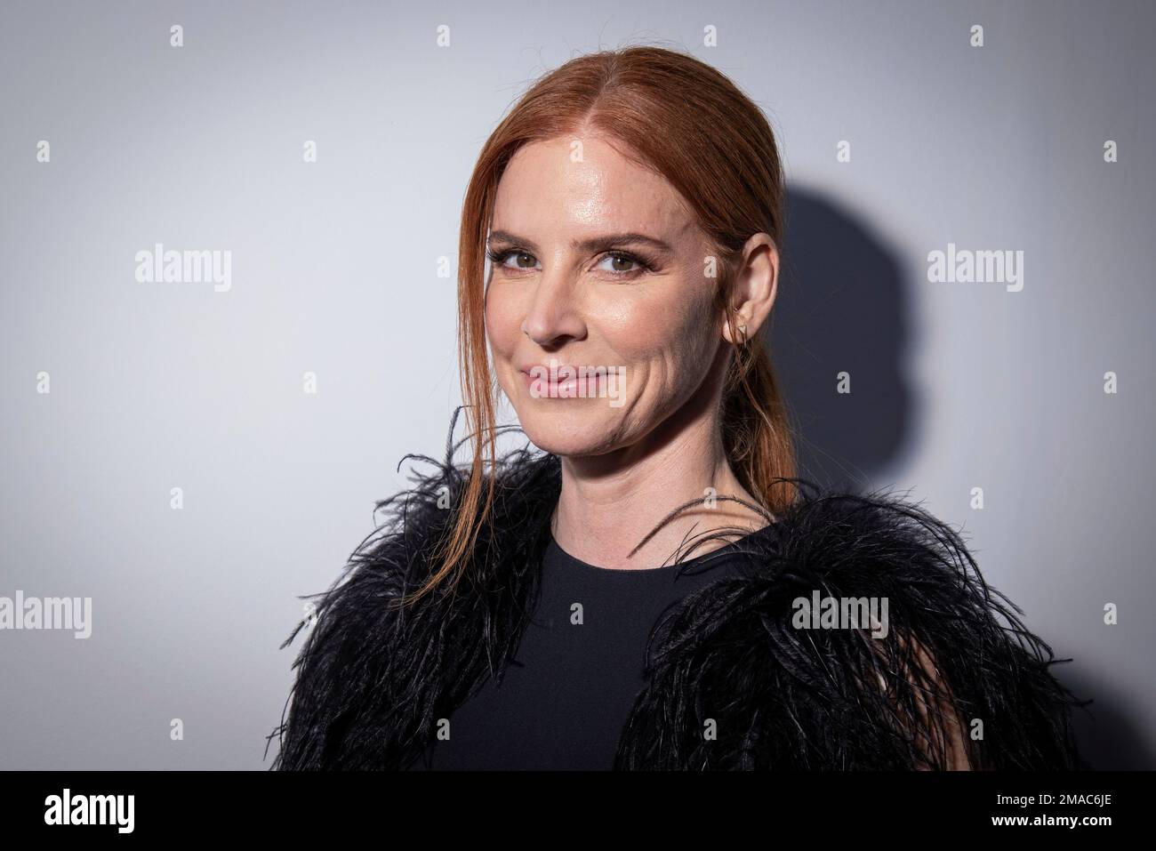 Sarah Rafferty arrives for the Elie Saab ready-to-wear Spring/Summer