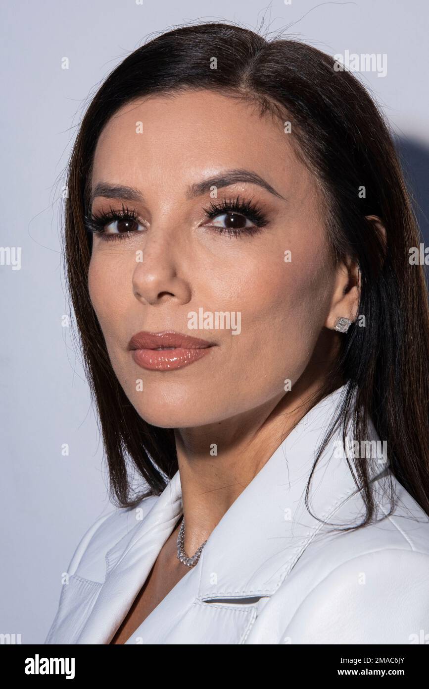 Eva Longoria arrives for the Elie Saab ready-to-wear Spring/Summer 2023