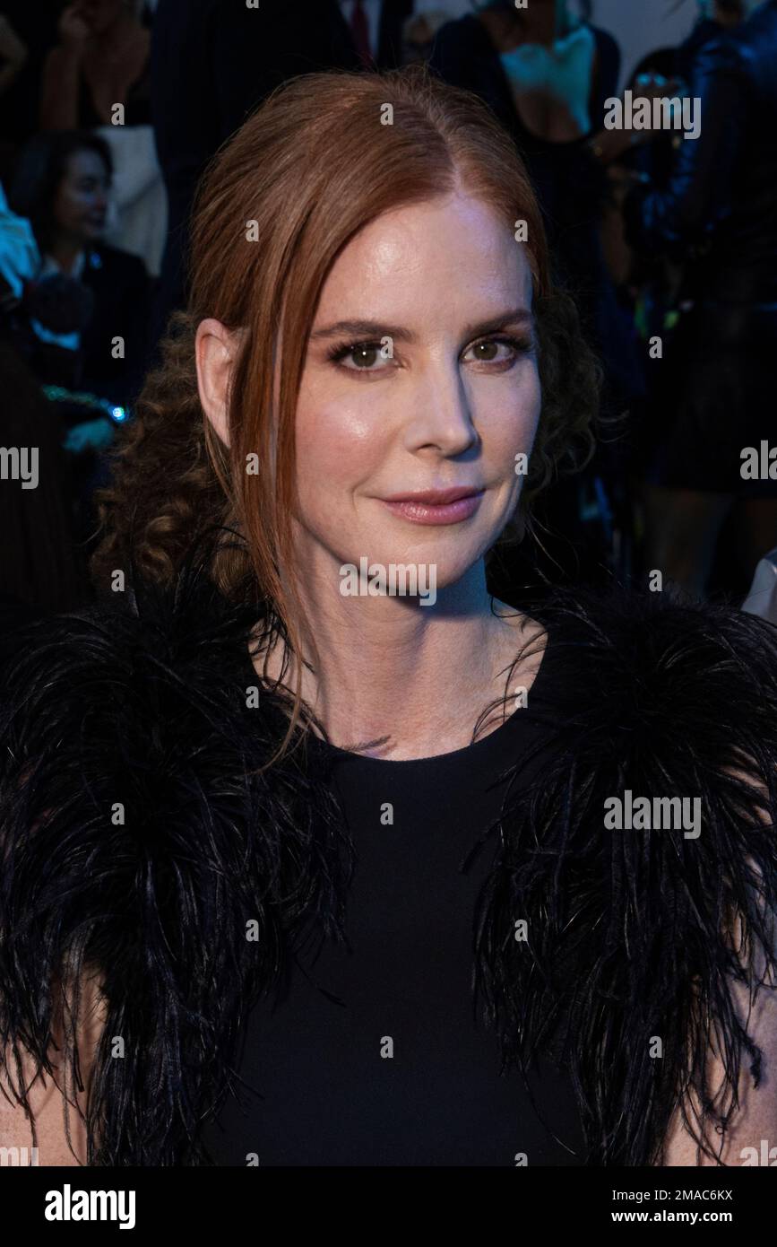 Sarah Rafferty arrives for the Elie Saab ready-to-wear Spring/Summer