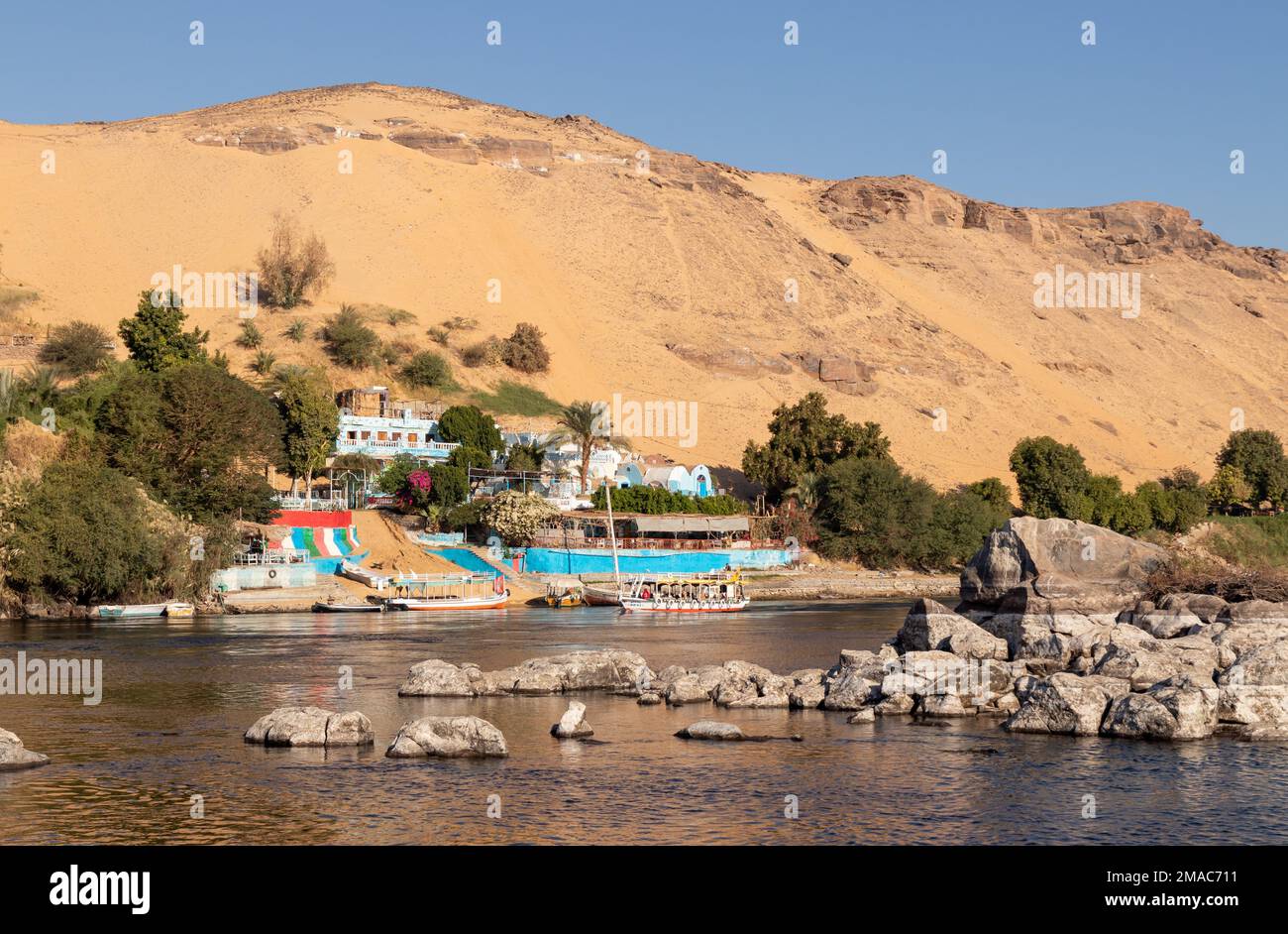 Colorfull small traditional old local village in Egypt sorrounded by ...