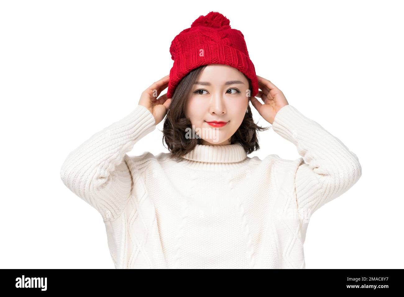Chinese woman in red sweater hi-res stock photography and images - Alamy