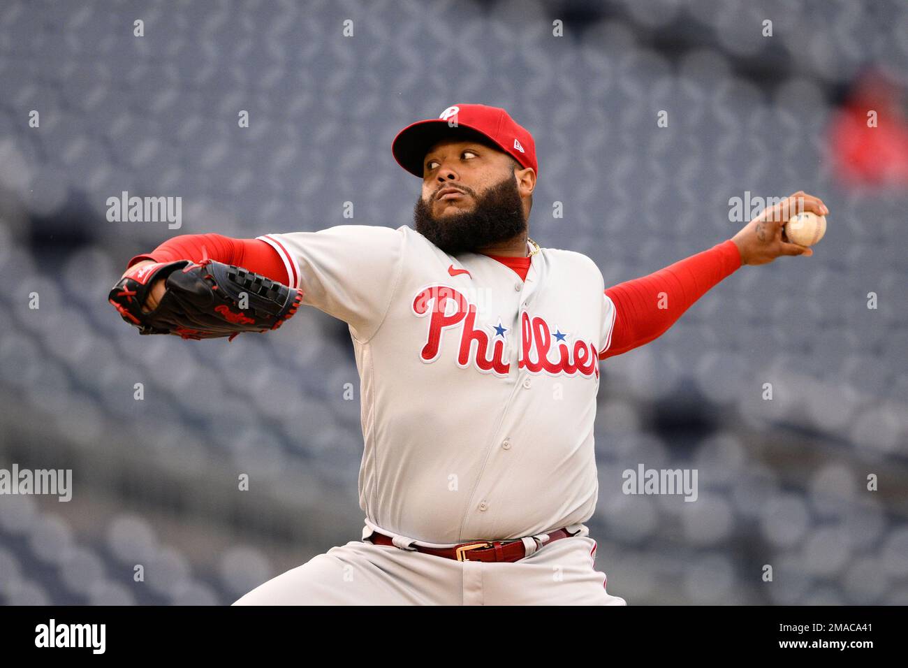 Philadelphia Phillies' Jose Alvarado in action during a baseball game  against the Los Angeles Dodgers, Sunday, June 11, 2023, in Philadelphia.  (AP Photo/Derik Hamilton Stock Photo - Alamy