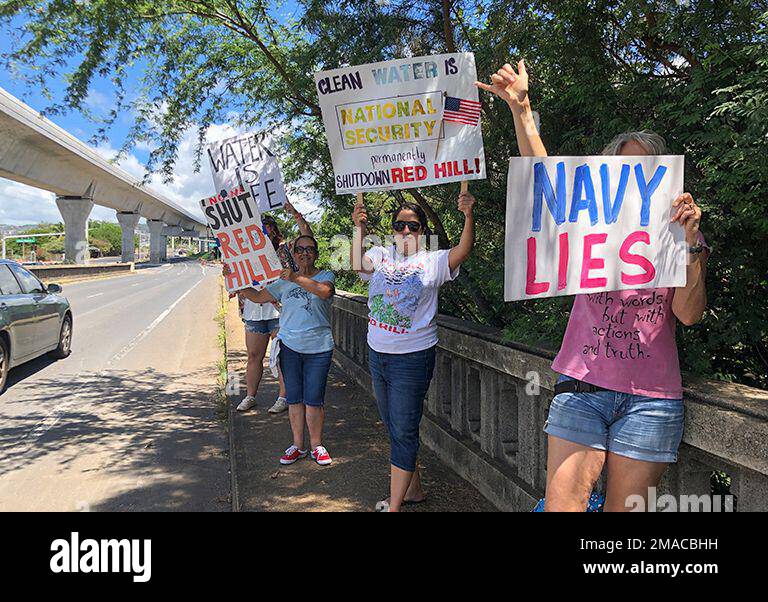 Protestors upset with the Department of Defense's response to the leak