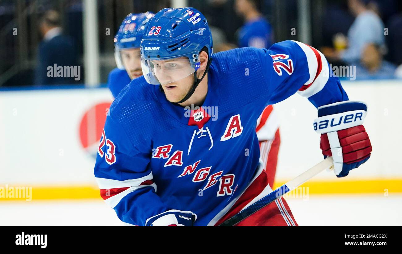 New York Rangers' Adam Fox (23) during the first period of an NHL ...
