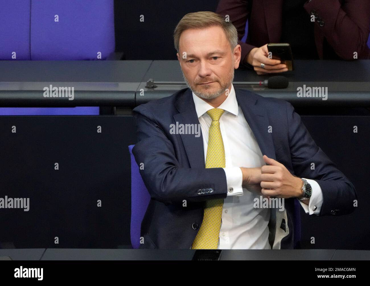 German Finance Minister Christian Lindner arrives for a meeting of the ...