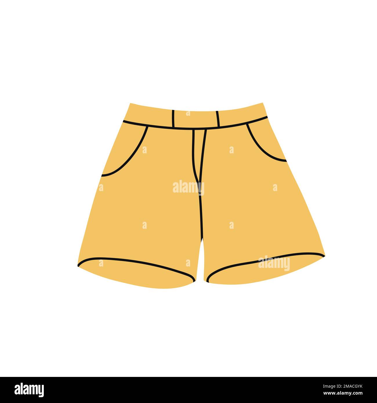 Sports shorts. Modern clothing for men and women. Flat vector illustration isolated on white background Stock Vector
