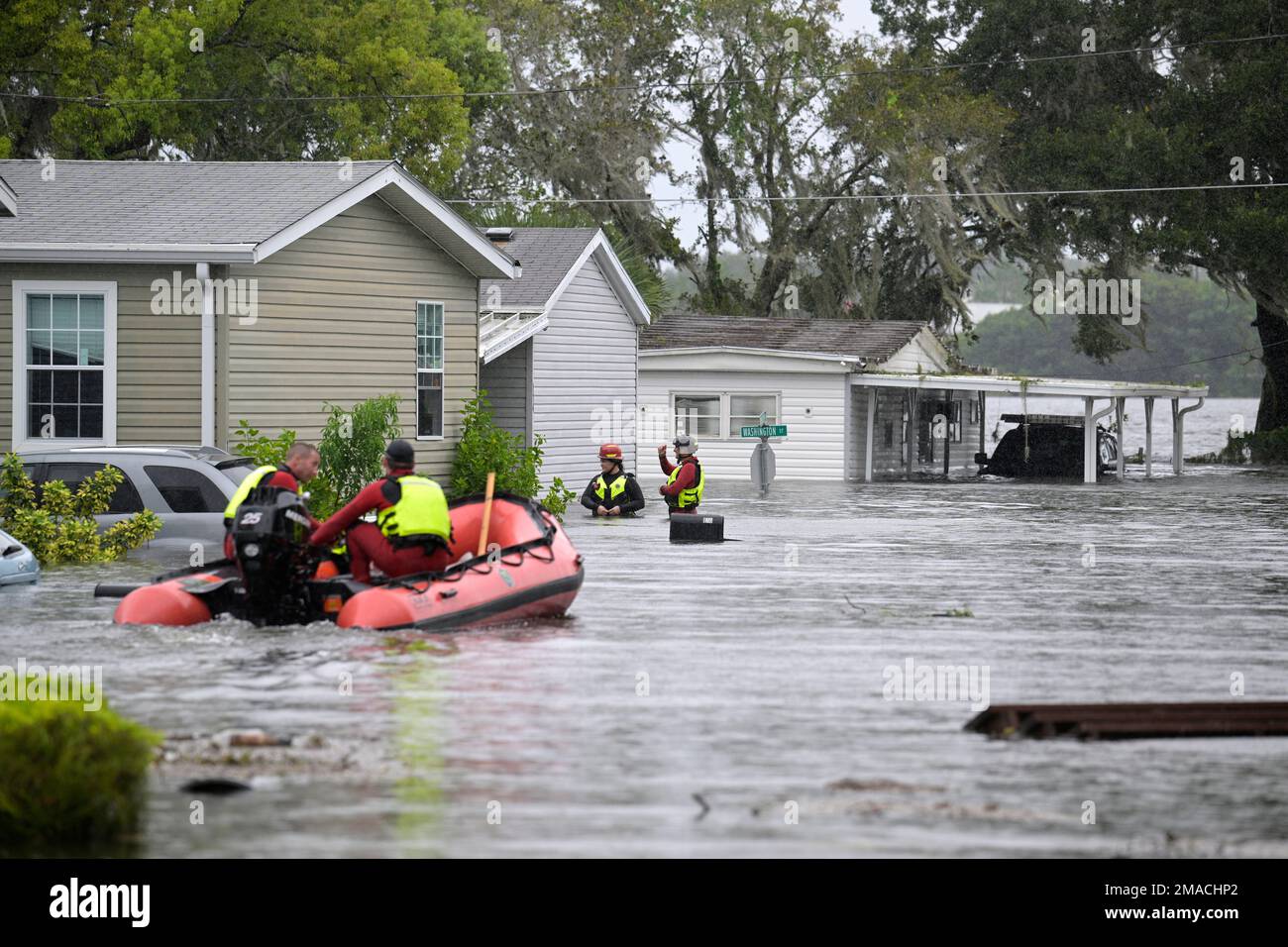 First responders with Orange County Fire Rescue check the welfare of ...