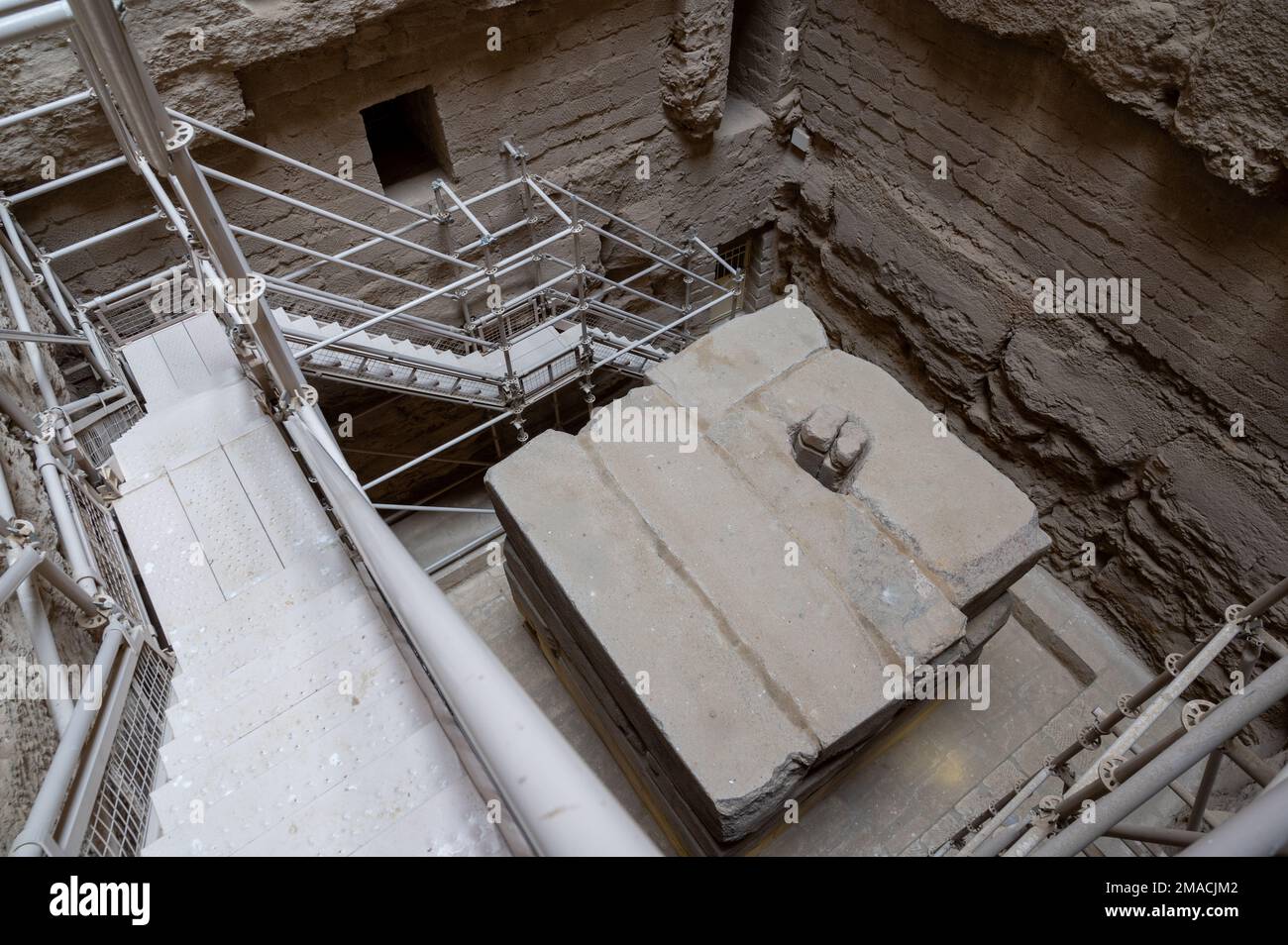 South Tomb Sarcophagus, Djoser complex, Saqqara, Cairo Stock Photo