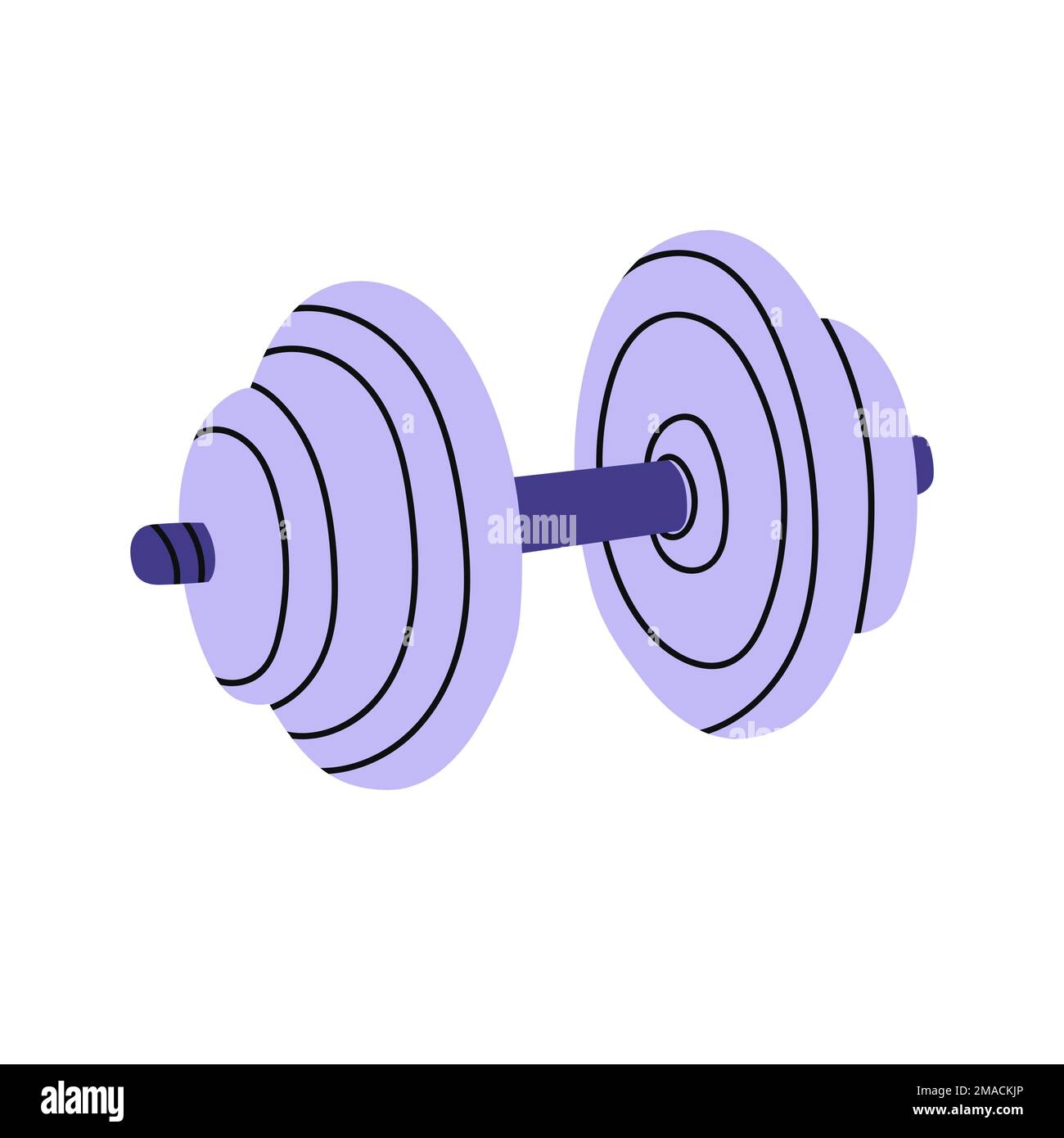 Barbells with different weights. Weightlifting equipment. Flat vector