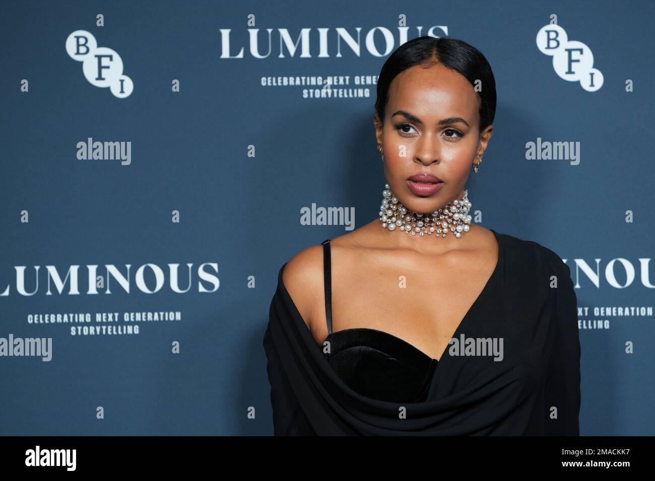 Sabrina Elba poses for photographers on arrival at the 'BFI Luminous