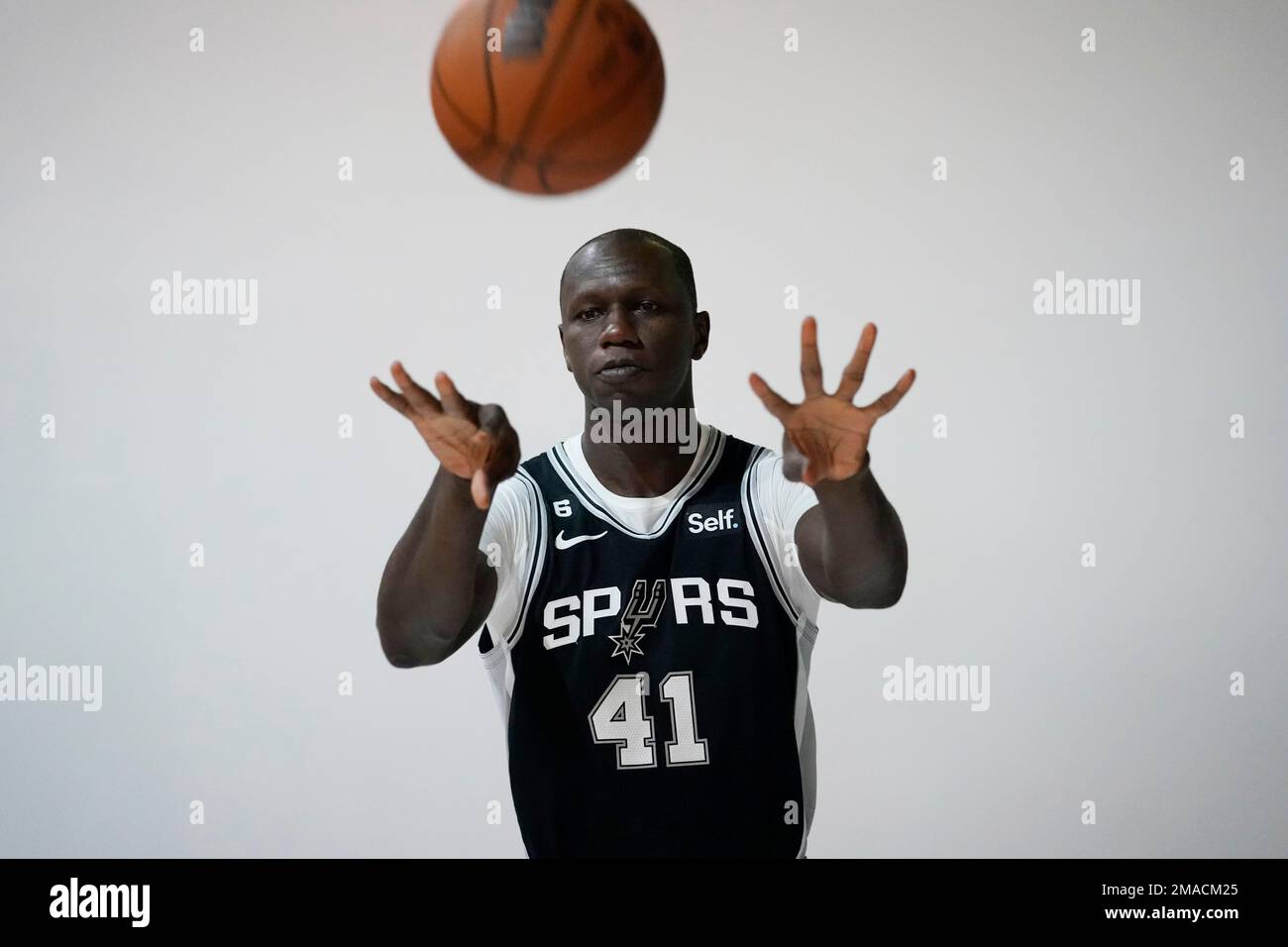 San Antonio Spurs center Gorgui Dieng (41) poses for photos during the  team's NBA media day, Monday, Sept. 26, 2022, in San Antonio. (AP  Photo/Eric Gay Stock Photo - Alamy
