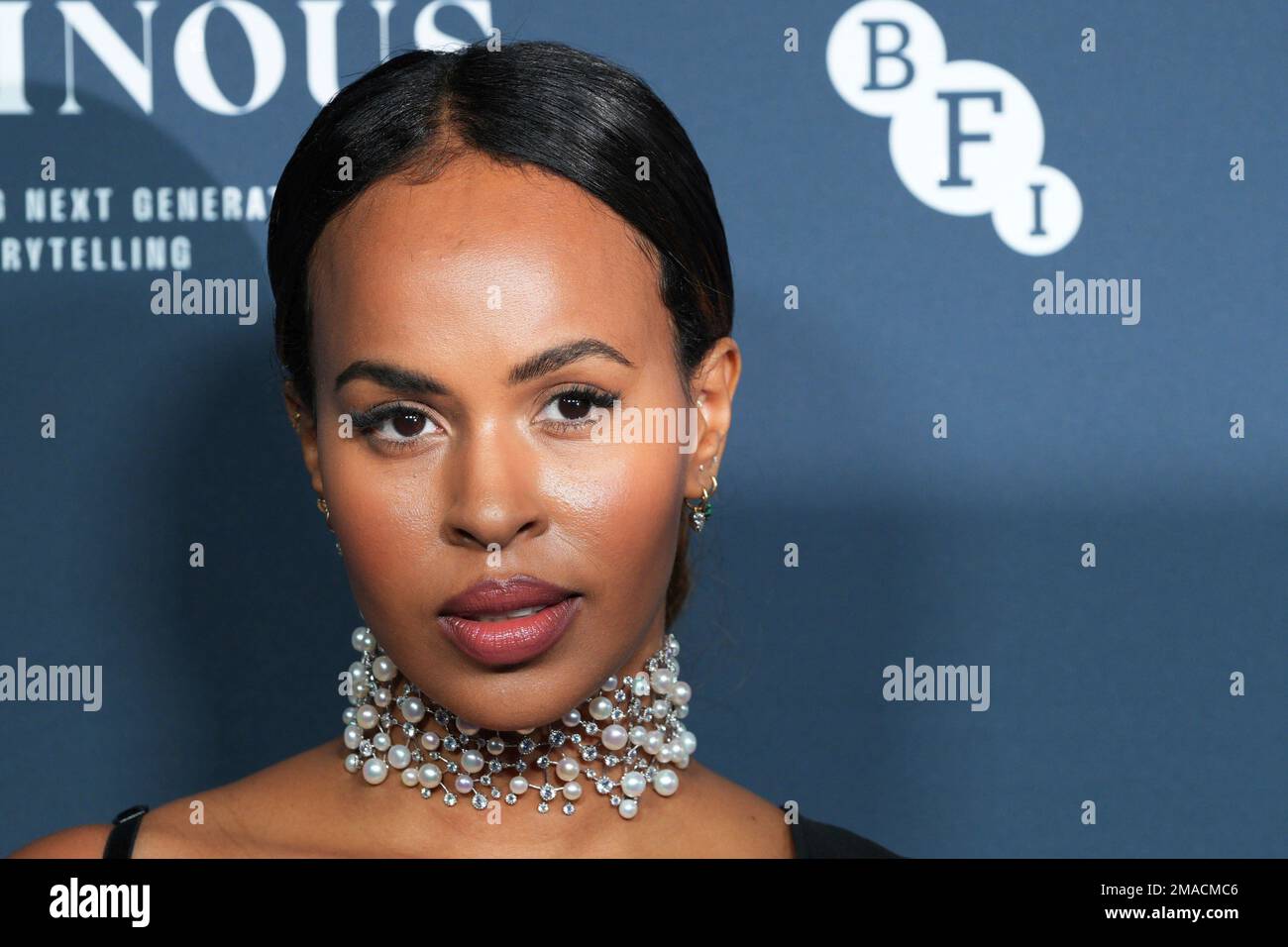 Sabrina Elba poses for photographers on arrival at the 'BFI Luminous