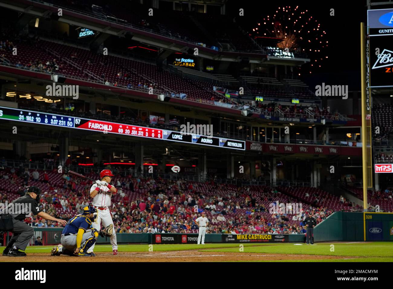 Cincinnati Reds' Stuart Fairchild (57) Plays During A Baseball Game 