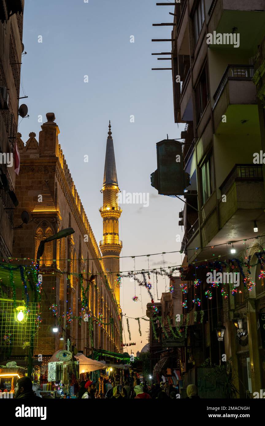 Al Hussein Mosque, Khan El-Khalili, Cairo , Egypt Stock Photo