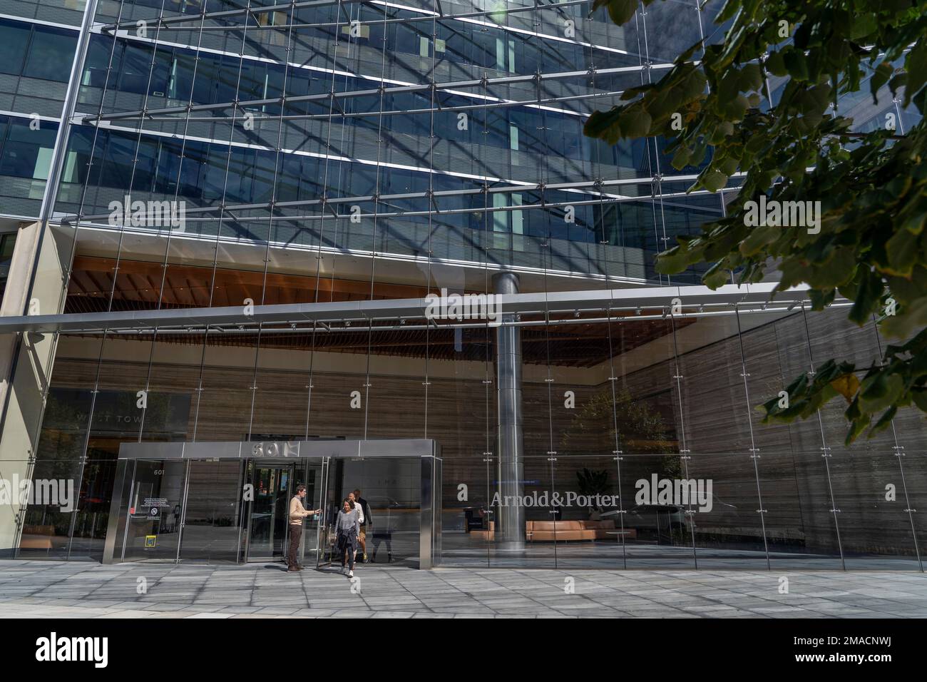 Facade of Arnold and Porter law firm in Washington, Thursday, Sept. 29