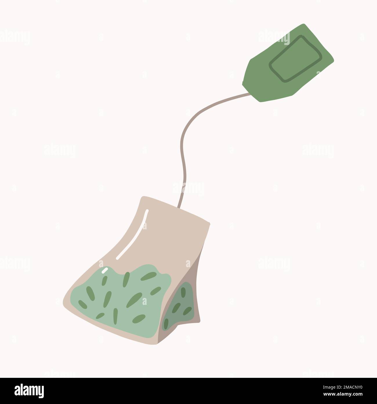Tea bag isolated on white background. Vector illustration in hand draw