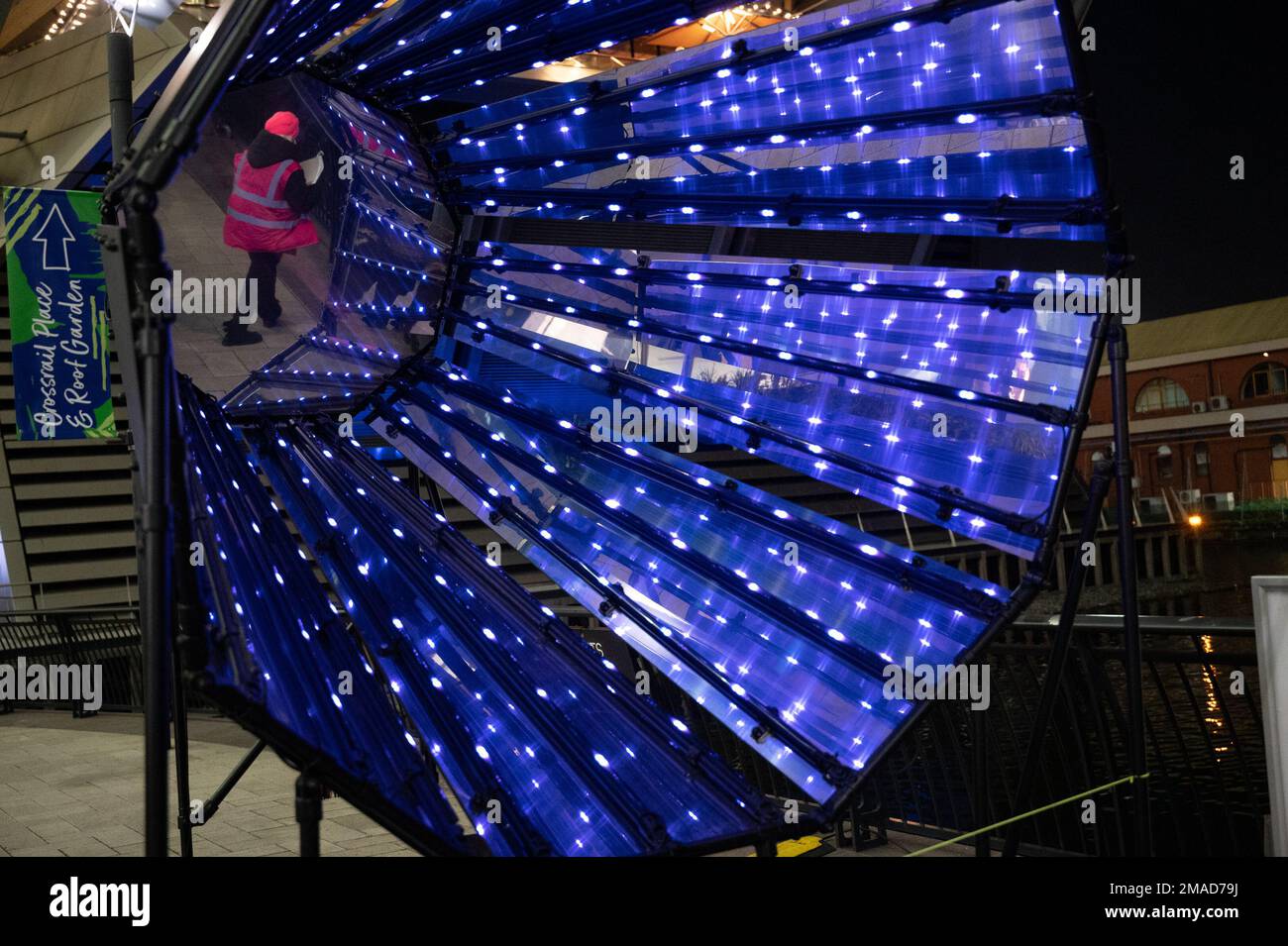 Winter lights at Canary Wharf, London, 2023 Stock Photo Alamy