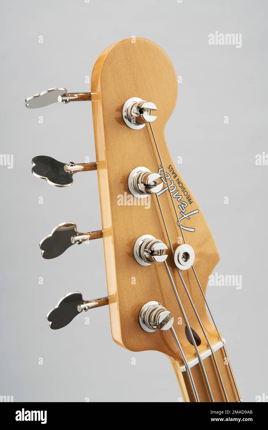 Fender P Bass Vintera in red finish Stock Photo Alamy