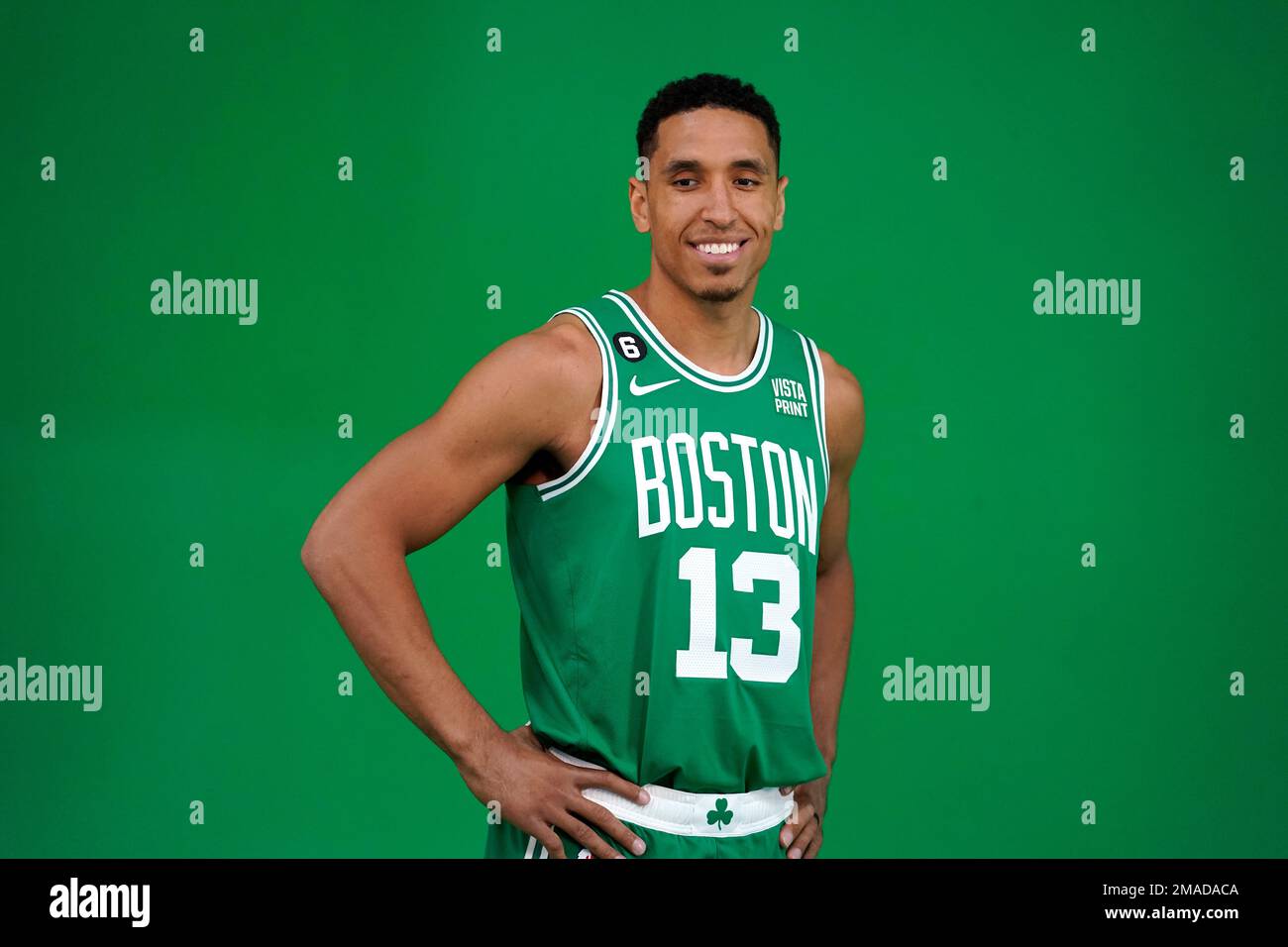 Boston Celtics guard Malcolm Brogdon poses for a photo during Boston