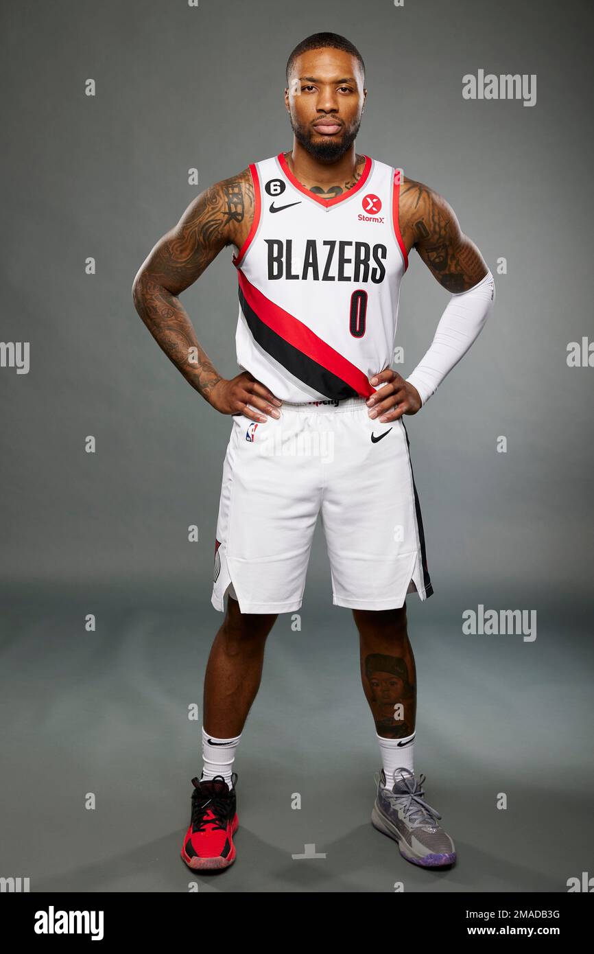 Portland Trail Blazers guard Damian Lillard poses for a portrait during ...
