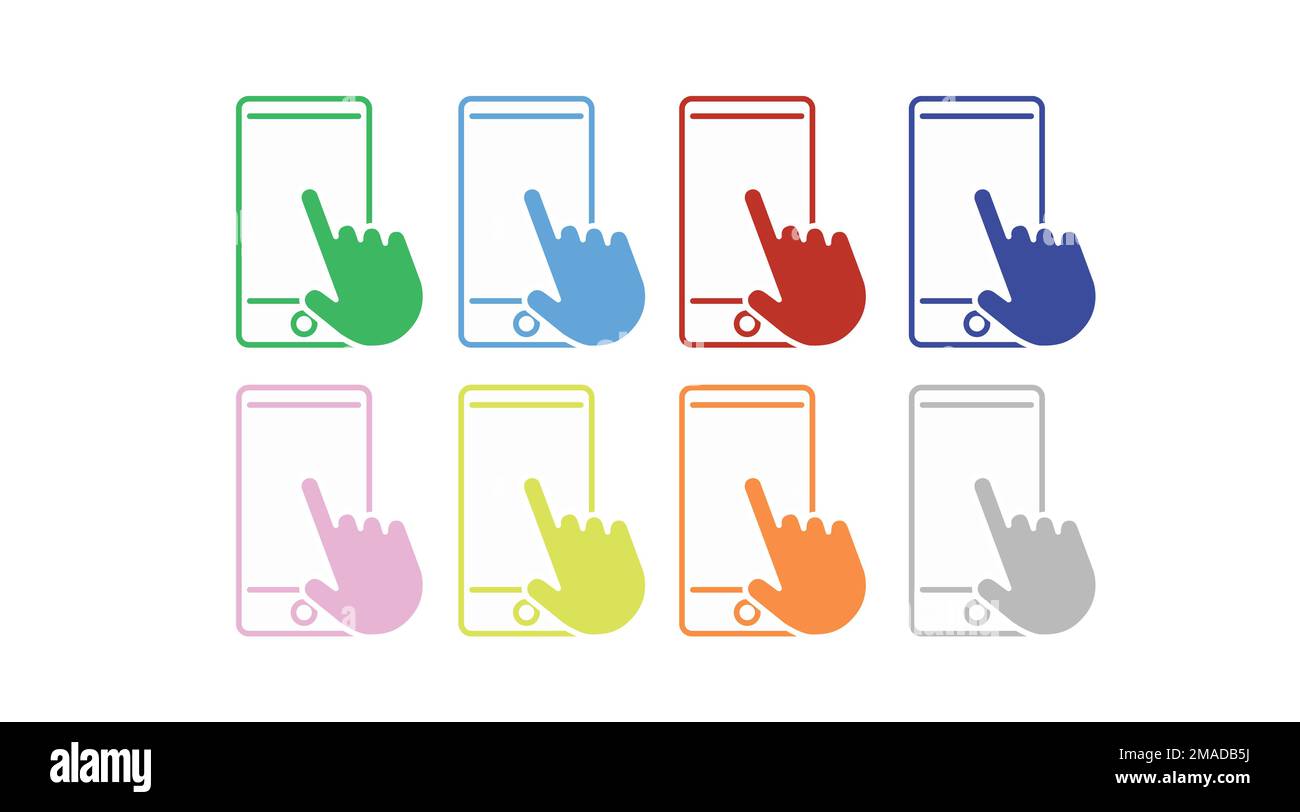 Smartphone flat Illustration. Vector isolated flat editable illustration of a smartphone device and a hand Stock Vector