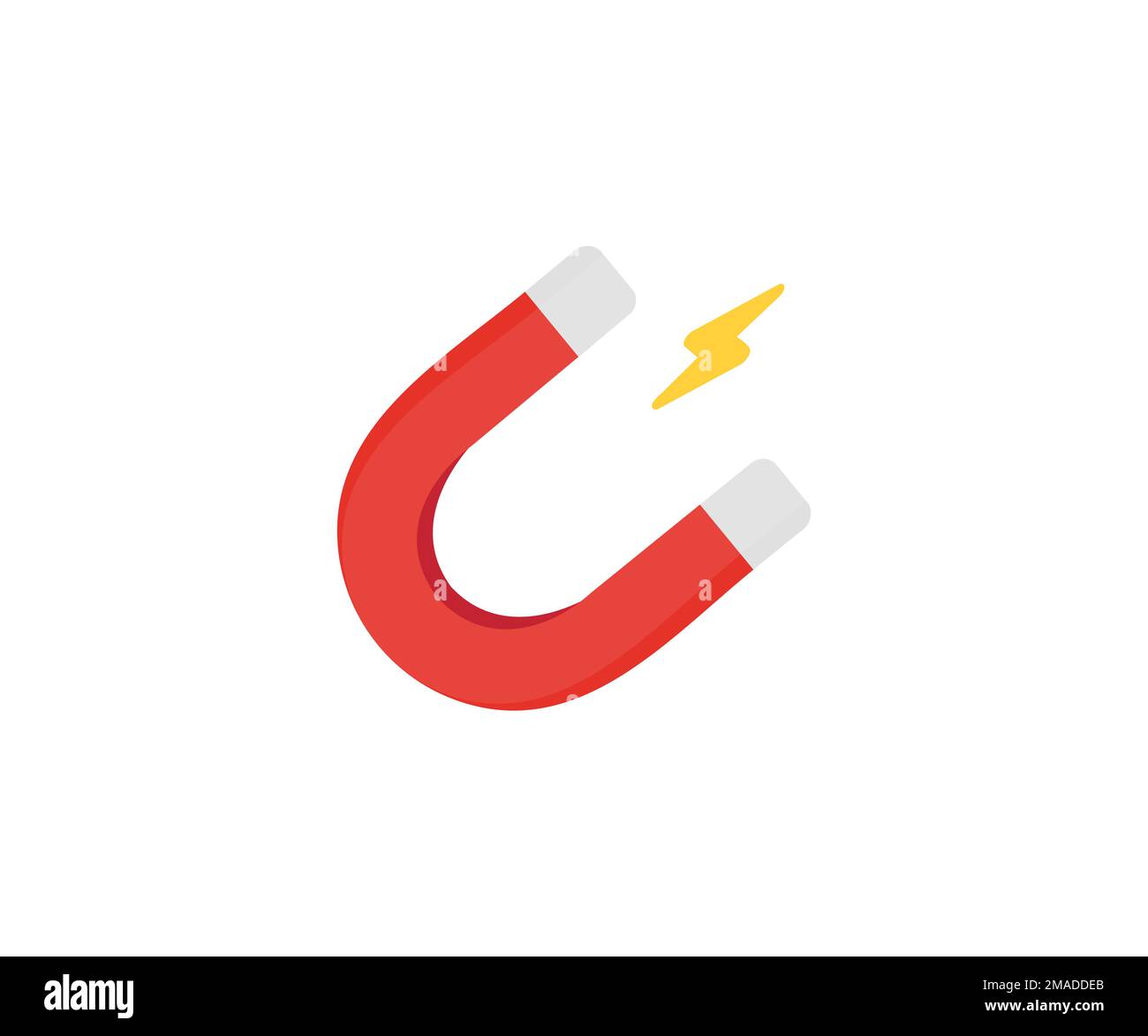 Red Magnet, horseshoe magnet logo design. Magnet vector icon on white background vector design and illustration. Stock Vector