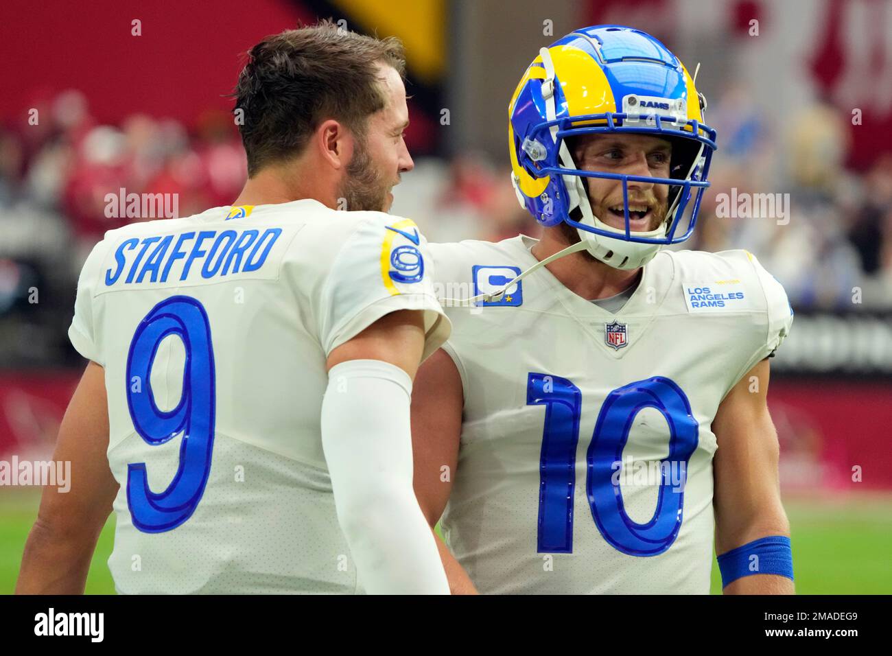 Los Angeles Rams quarterback Matthew Stafford (9) and wide receiver