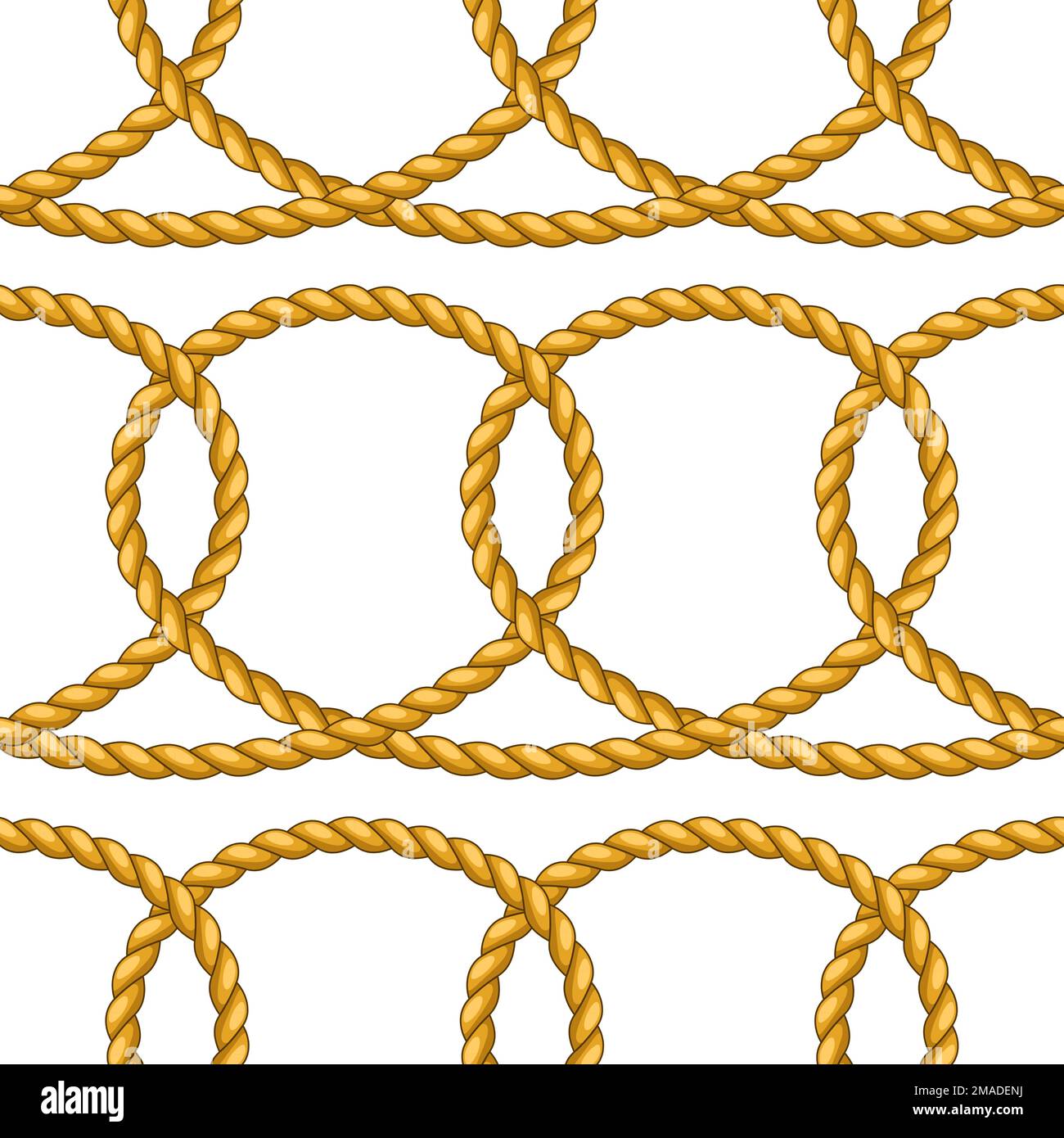 Seamless pattern with jute rope knots. Nautical, fishing and decorative ...