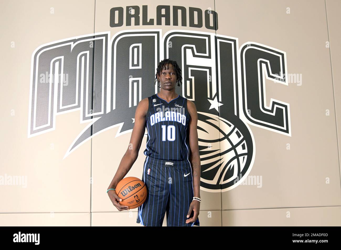 Orlando Magic center Bol Bol (10) during the NBA basketball team's media  day, Monday, Sept. 26, 2022, in Orlando, Fla. (AP Photo/Phelan M. Ebenhack  Stock Photo - Alamy