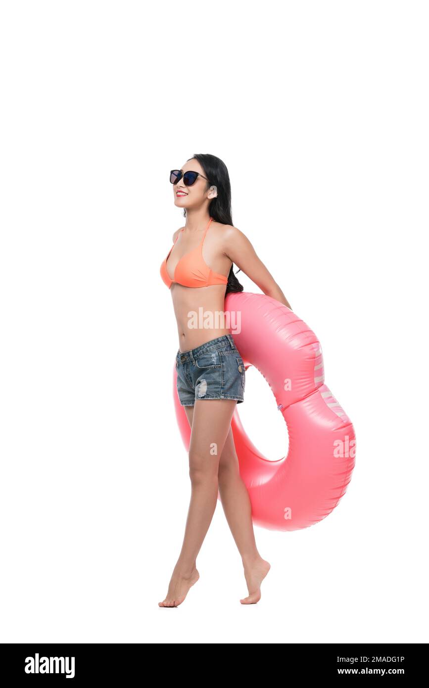 A young woman swimsuit Stock Photo