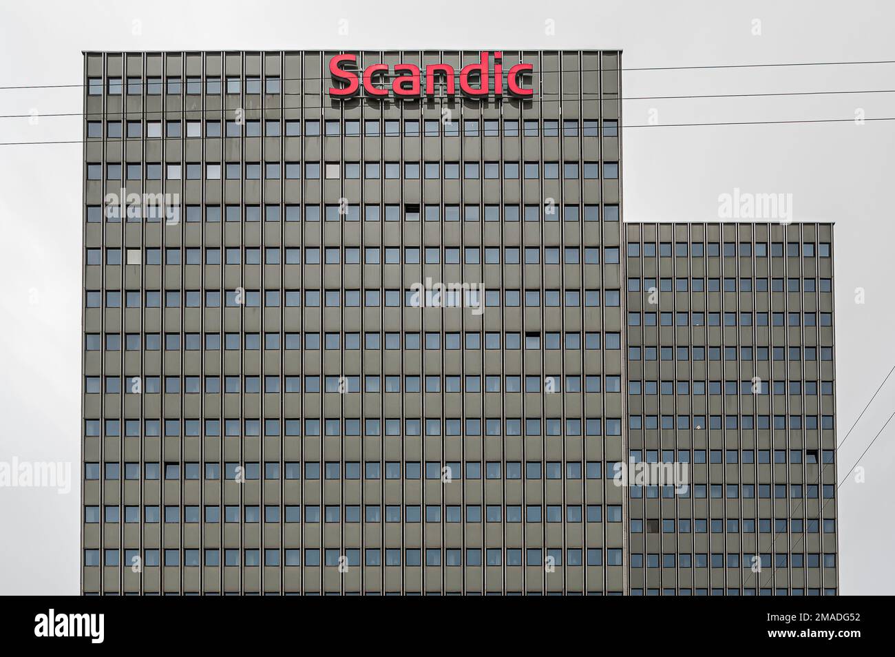 Scandic Hotel is a skyscraper in the inner City of Cpenhagen, Januar 9, 2023 Stock Photo