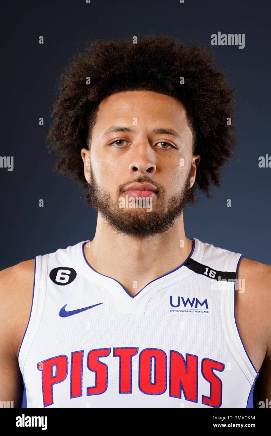 Detroit Pistons guard Cade Cunningham poses during the NBA basketball ...