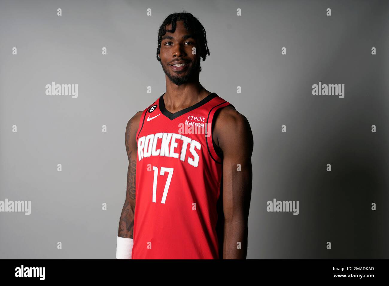 Tari Eason of the Houston Rockets poses for a portrait during NBA News  Photo - Getty Images
