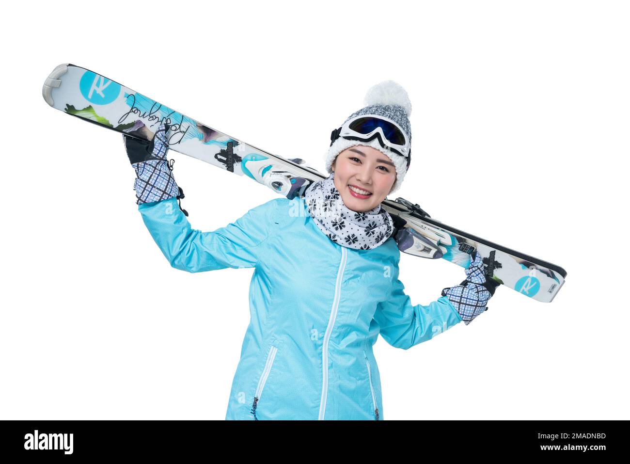 The young woman ski Stock Photo