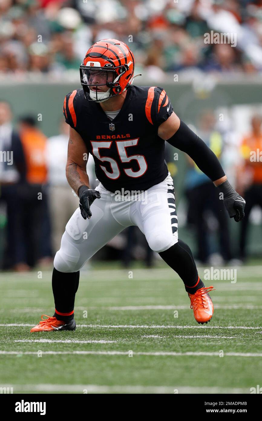 Cincinnati Bengals linebacker Logan Wilson (55) in coverage during an NFL  football game against the New