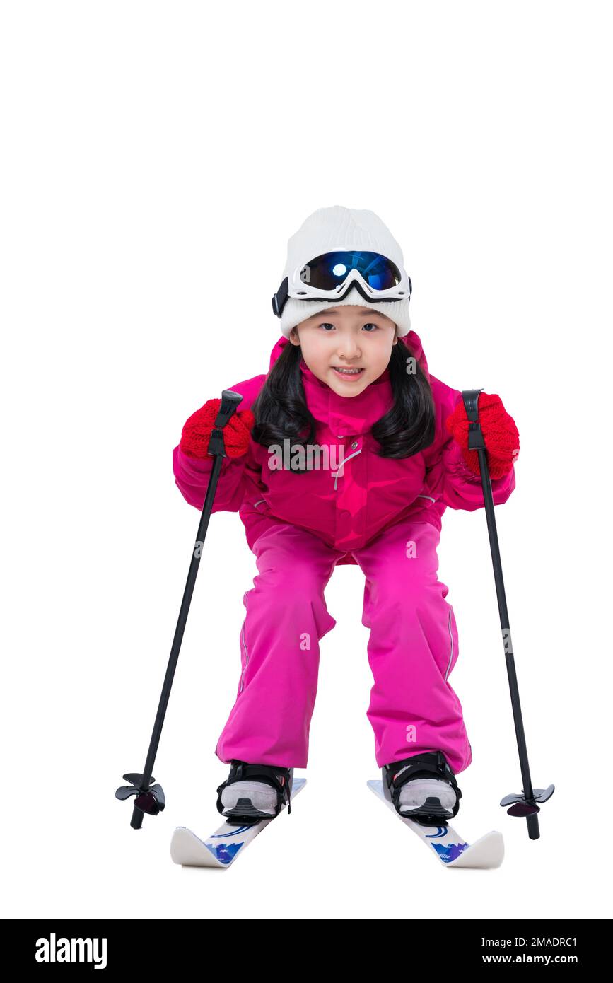 Lovely little girl ski Stock Photo Alamy