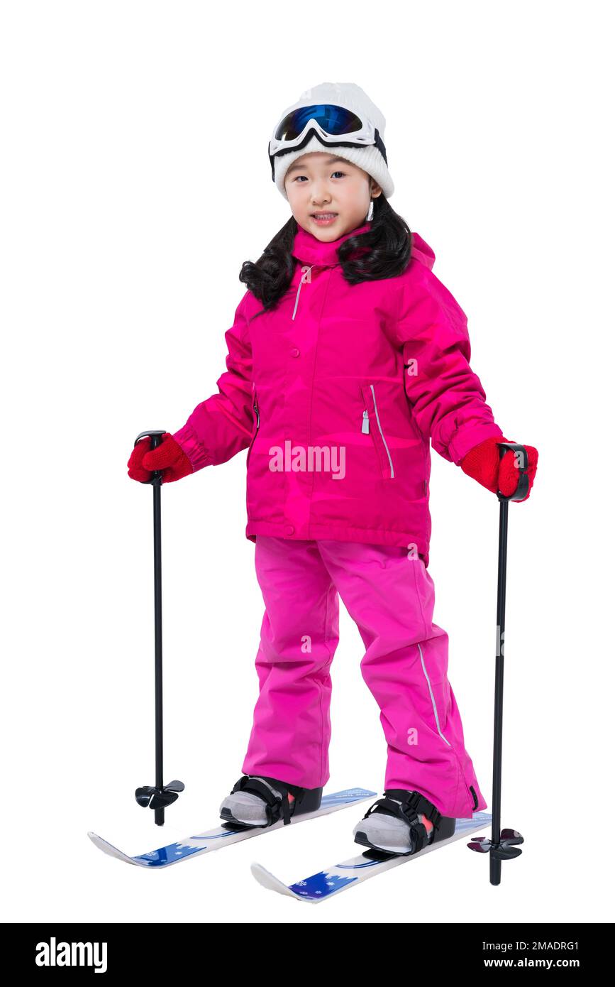 Lovely little girl ski Stock Photo Alamy