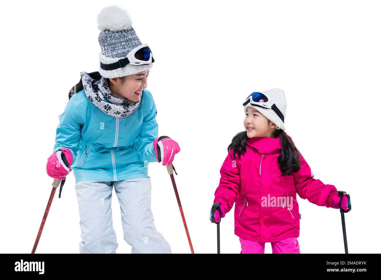 young-mothers-and-daughters-to-ski-stock-photo-alamy