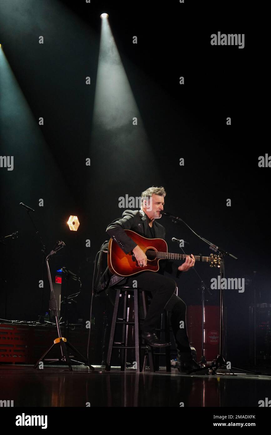 Quebec singer Roch Voisine in concert in Montreal.January 18, 2023 Stock Photo