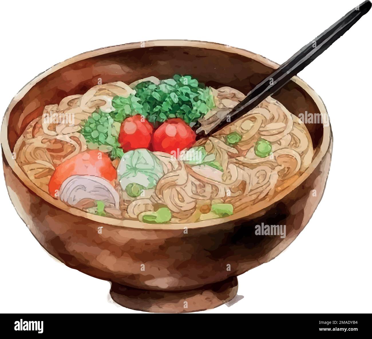 Ramen bowl noodles vector Stock Vector Image & Art - Alamy