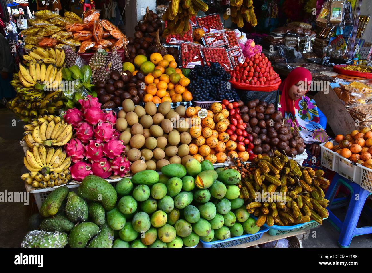 Vegetable And Fruit Market Near Lake Beratan, Bali,