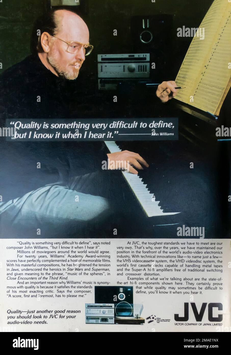 JVC electronics audio video  advert in NatGeo magazine, 1981 Stock Photo